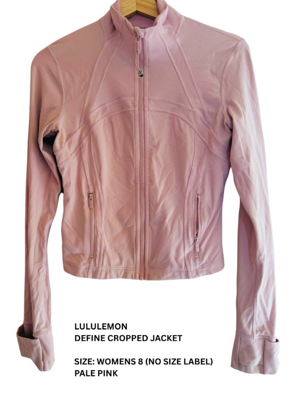 Lululemon Define Cropped Jacket Pale Pink Size 8